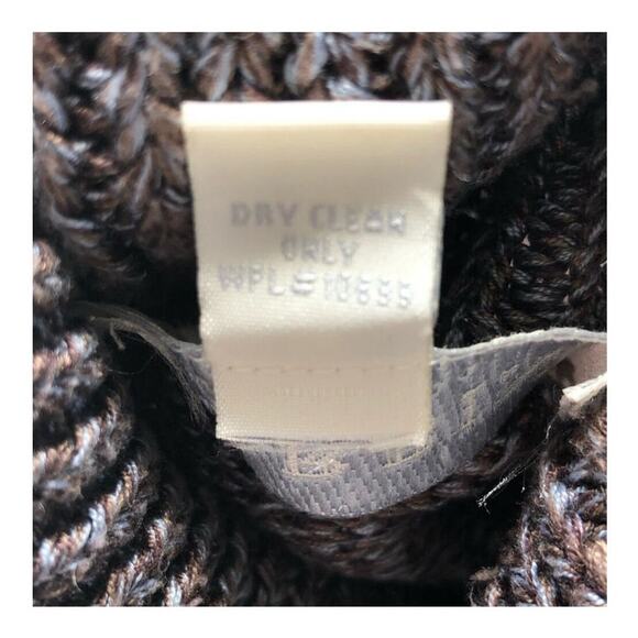 Corbin Collection 100% Silk Brown Blue Turtleneck Sweater Medium - Picture 14 of 16